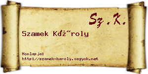 Szamek Károly névjegykártya